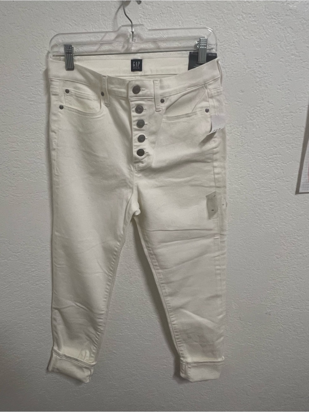 GAP White High-Rise Button-Fly Jeans